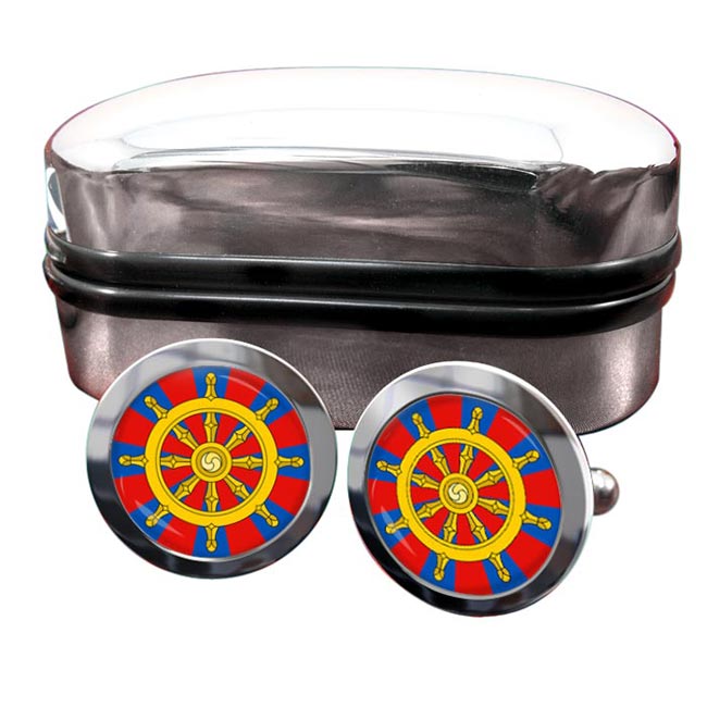 Dharmacakra Wheel of Dharma Round Cufflinks
